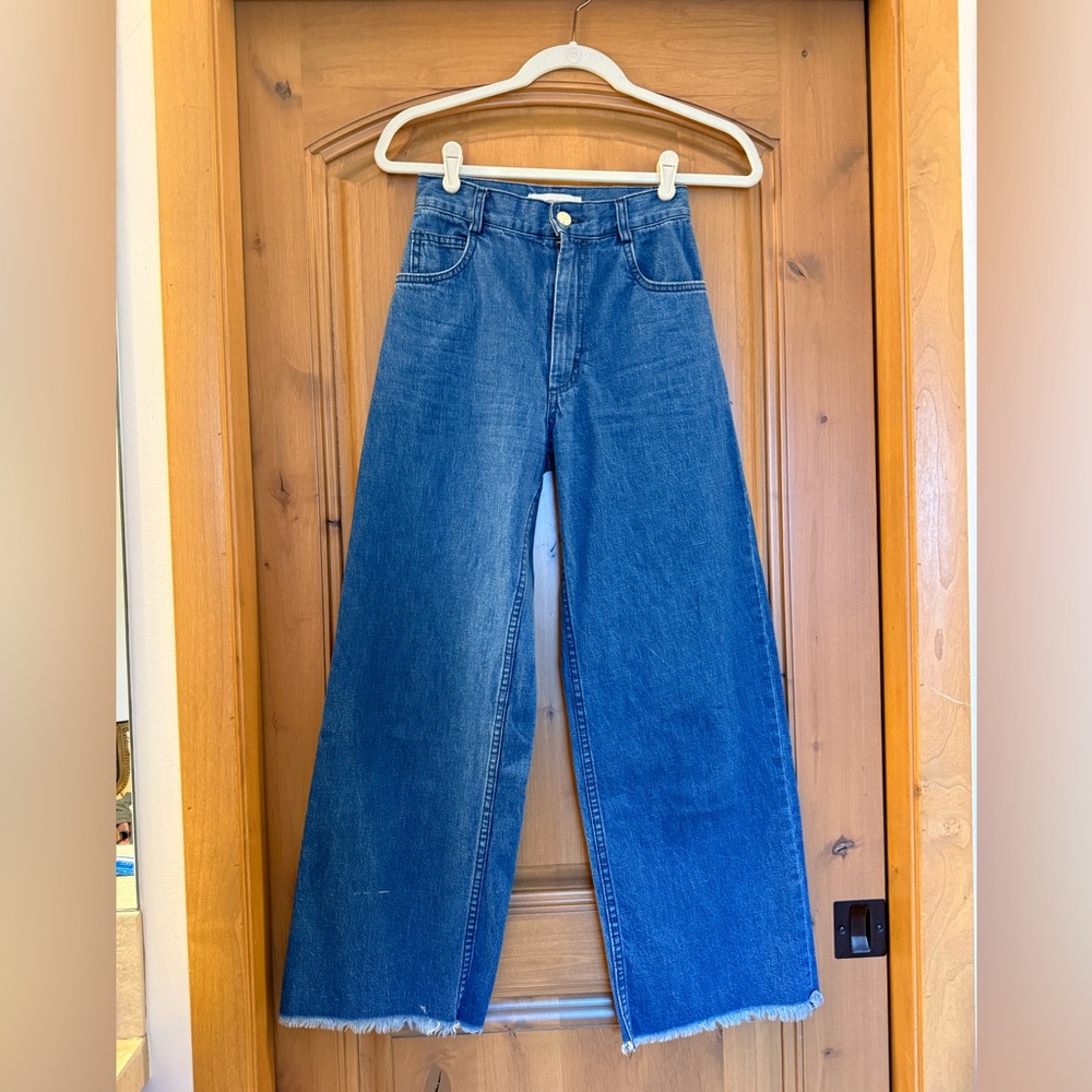 Rachel Comey High-Rise, fringe bottom, Indigo Jeans